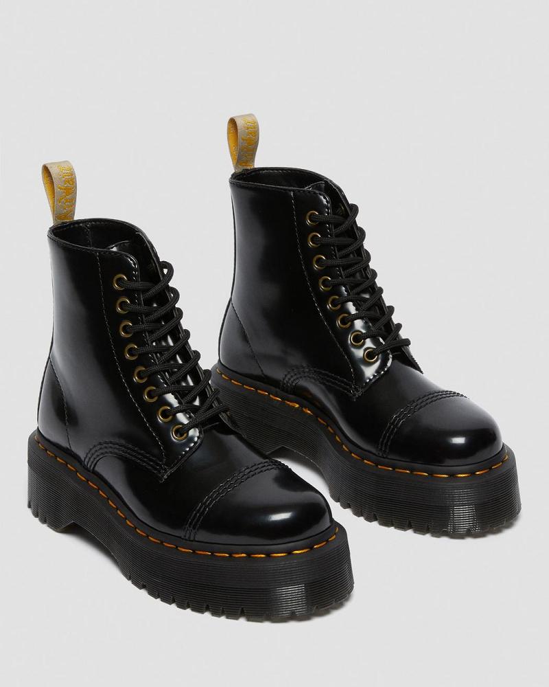 Black Women's Dr Martens Vegan Sinclair Platform Boots | CA 264OKI